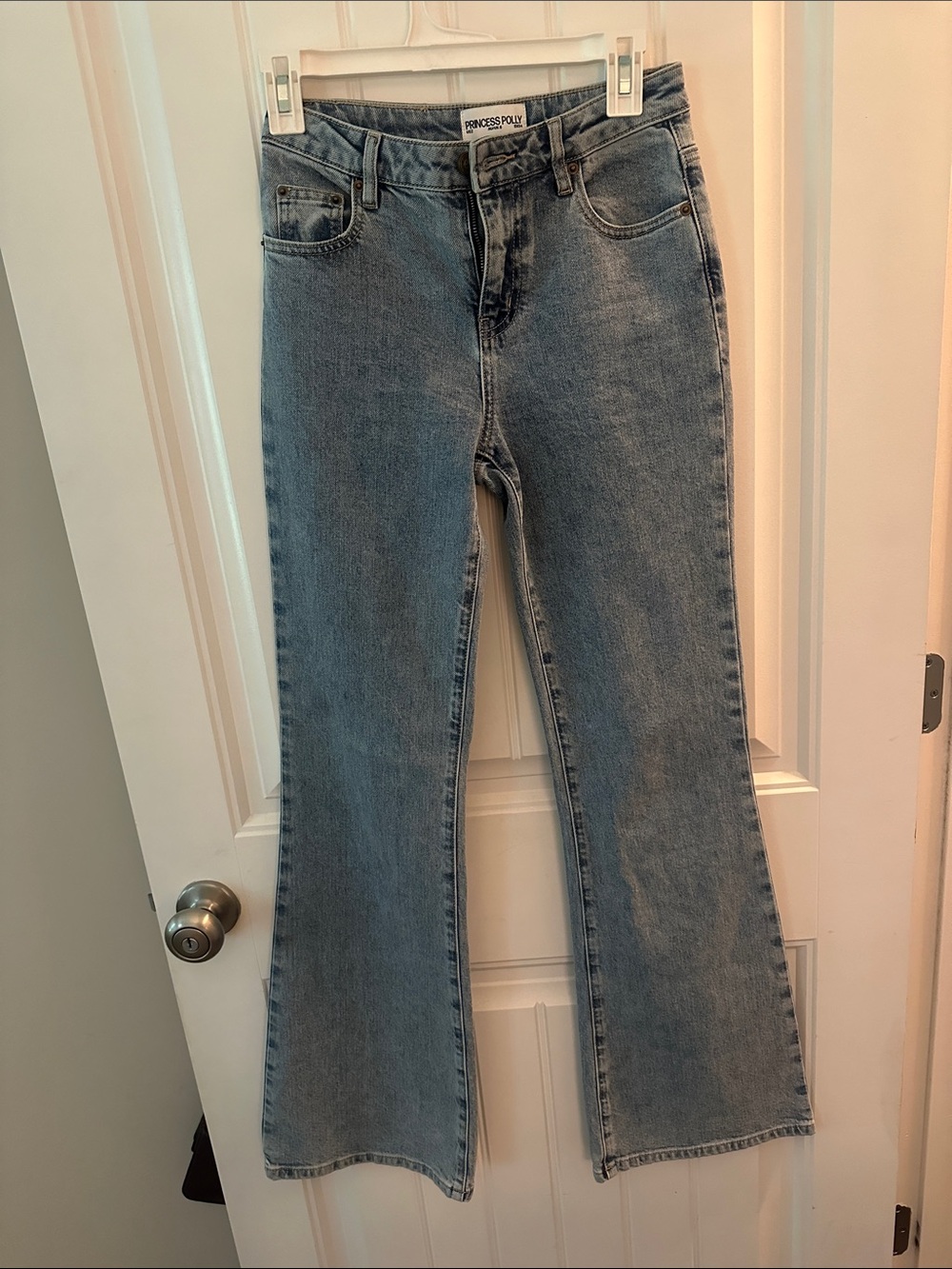 High-Rise Light Blue Flared Women’s Jeans - Picture 3 of 4